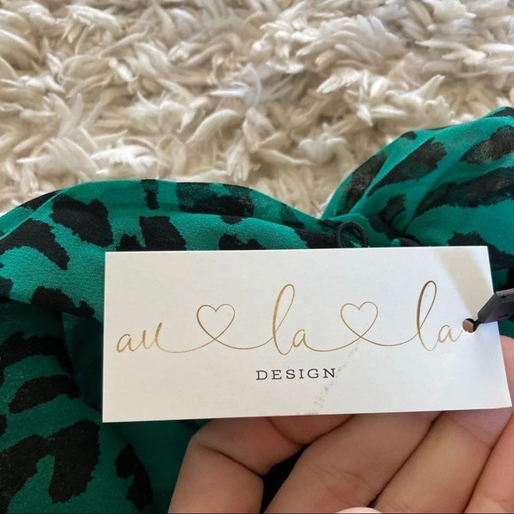 AuLaLa One Sleeve Leopard Print Dress Sz M NWT - Picture 7 of 7